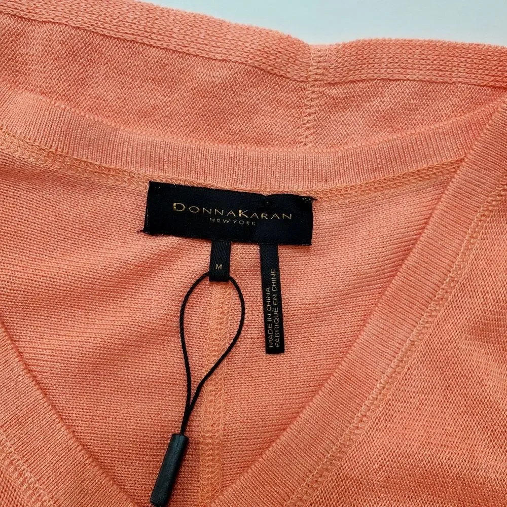 DONNA KARAN Viscose Blend V-Neck Oversized Dolman Sleeve Top Size M - Picture 4 of 11